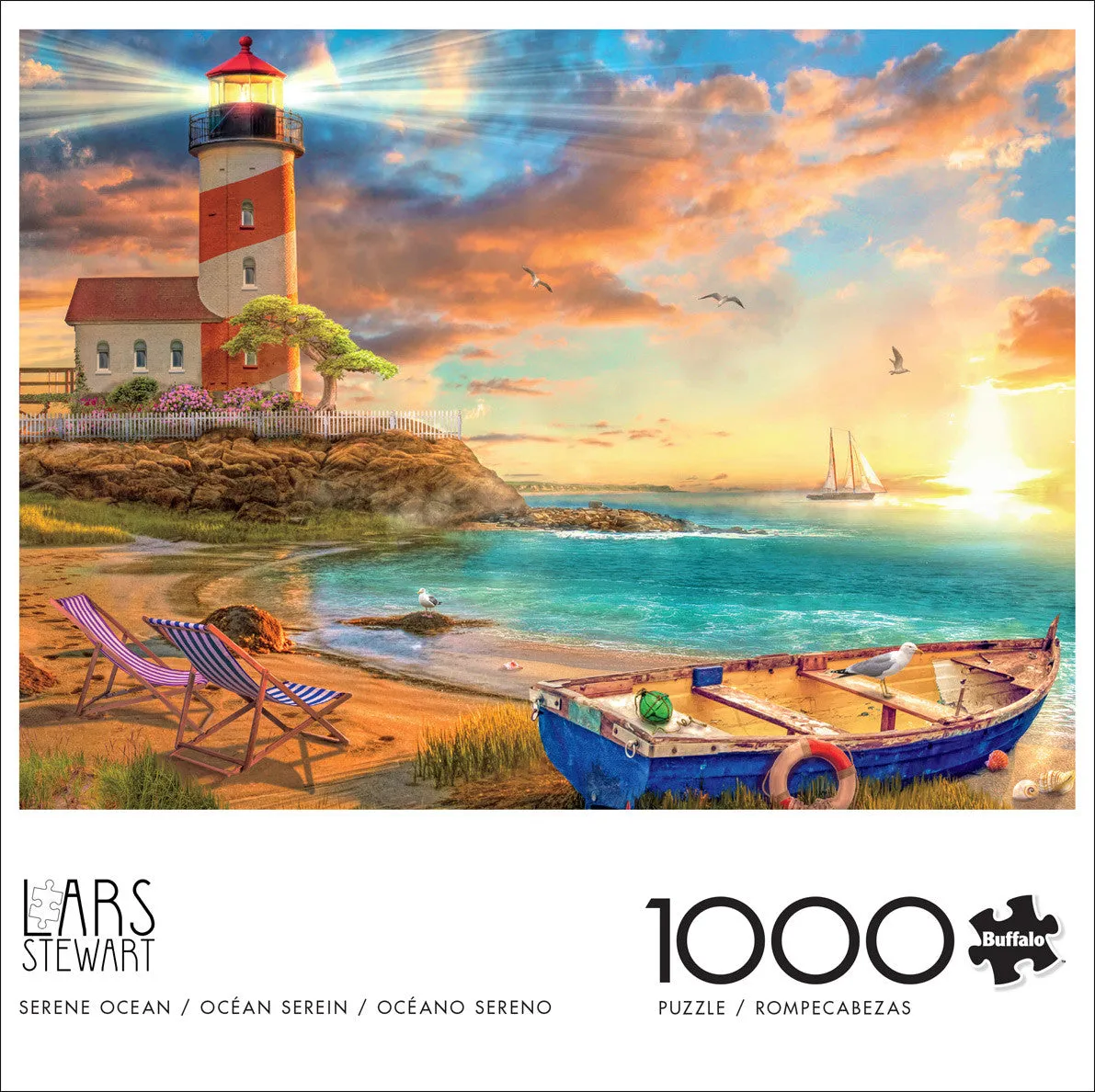 Buffalo Games Lars Stewart Serene Ocean puslespil 1000 brikker kystmotiv