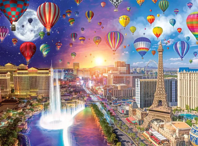 Buffalo Games Night & Day Vegas Balloon Show puslespil 1000 brikker nat
