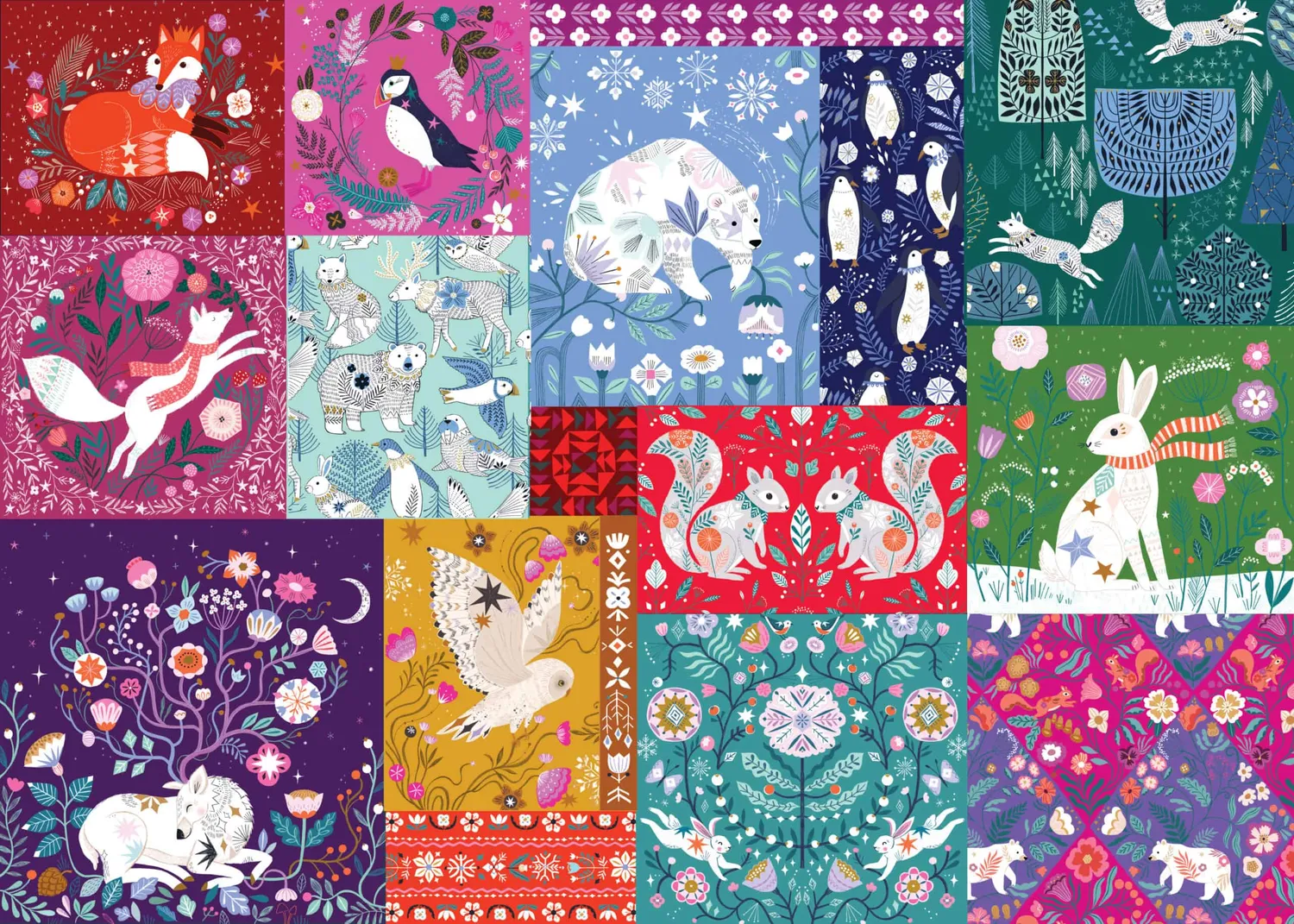 Elena Essex Winter Patchwork puslespil 1000 brikker vinter