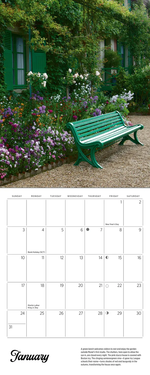 Pomegranate Monet's Passion Giverny 2027 minivægkalender