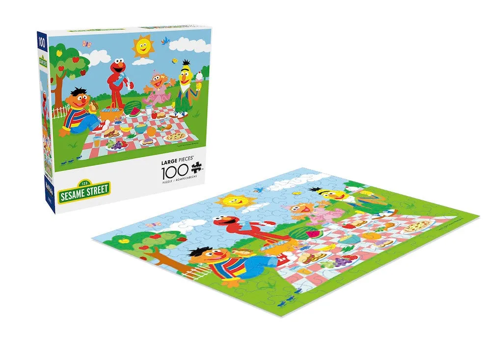 Buffalo Games Sunny Day Sesame Street puslespil 100 brikker store