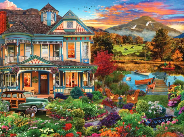 Buffalo Games Buffalo Gold Garden Country Home puslespil 1000 brik