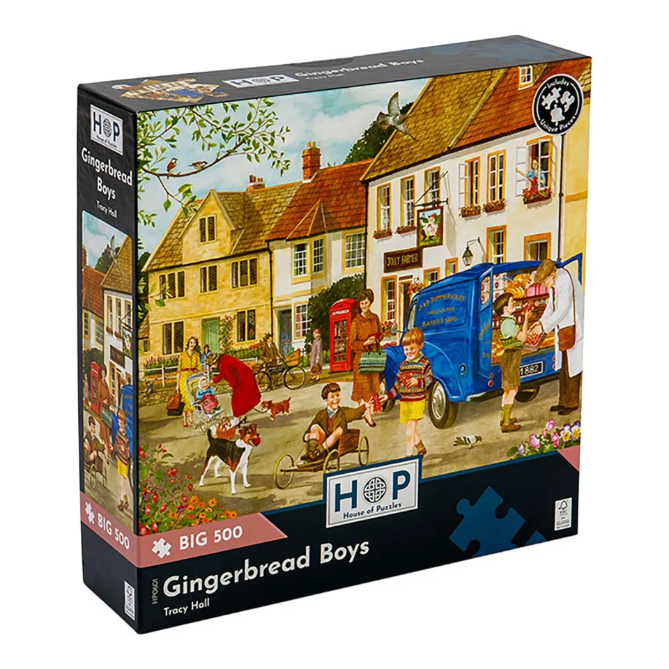 House of Puzzle BIG 500 Gingerbread Boys puslespil 500 brikker julemotiv