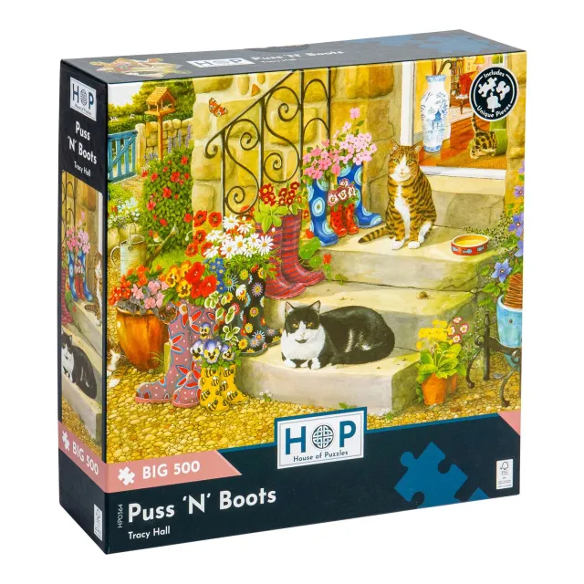 House of Puzzles Puss N Boots BIG 500 puslespil kattemotiv