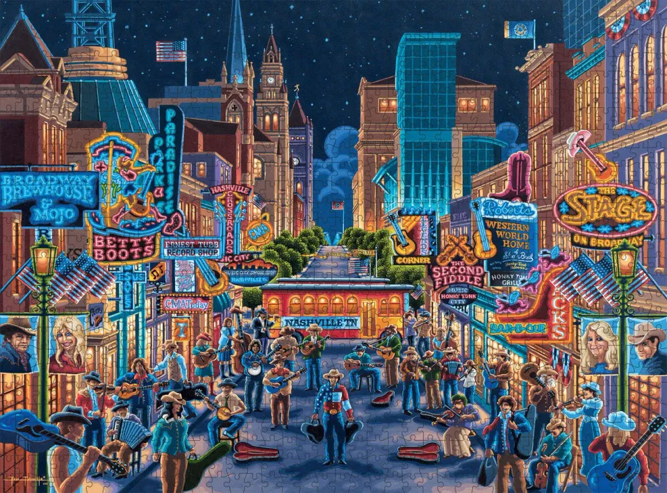 Buffalo Games Eric Dowdle Nashville puslespil 1000 brikker bymotiv