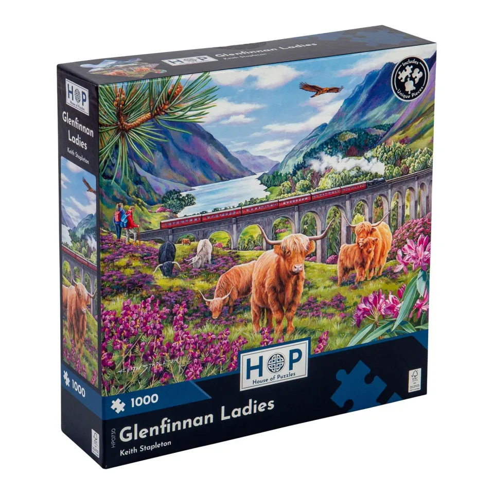 House of Puzzles Glenfinnan Ladies puslespil 1000 brikker tog