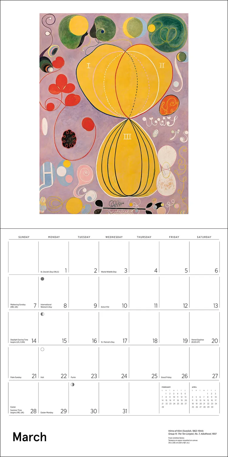 Pomegranate Hilma af Klint 2027 vægkalender abstrakt kunst