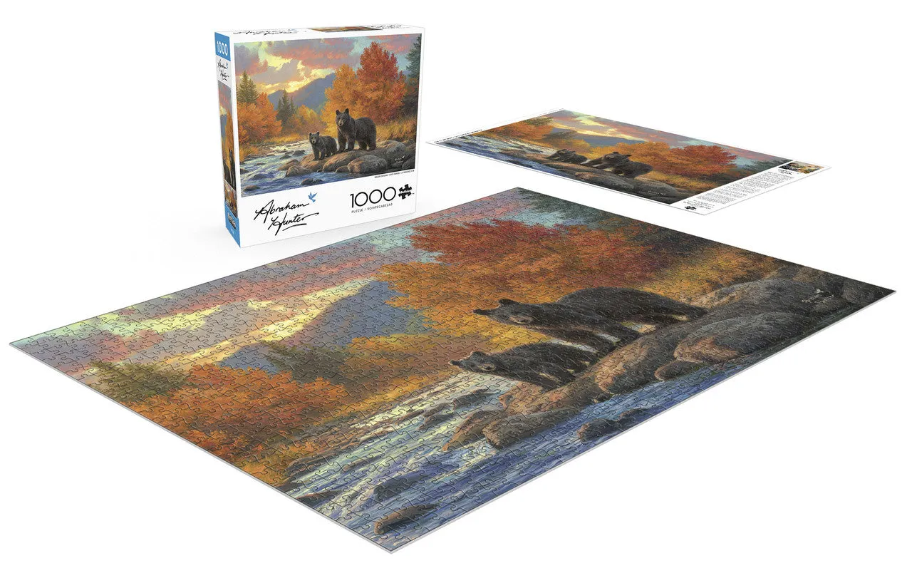 Buffalo Games Abraham Hunter Golden Crossing puslespil 1000 brikker bjørn