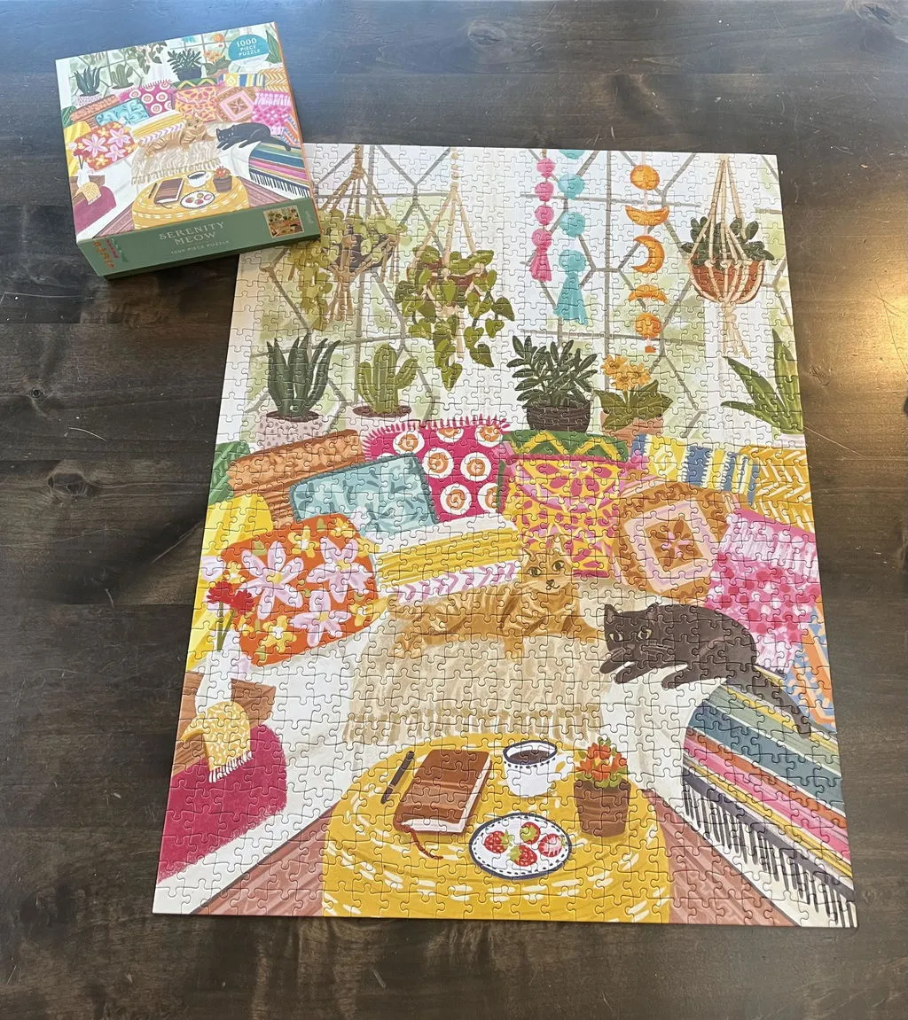 Good Puzzle Co. Olivia Gibbs Serenity Meow puslespil 1000 brikker katte