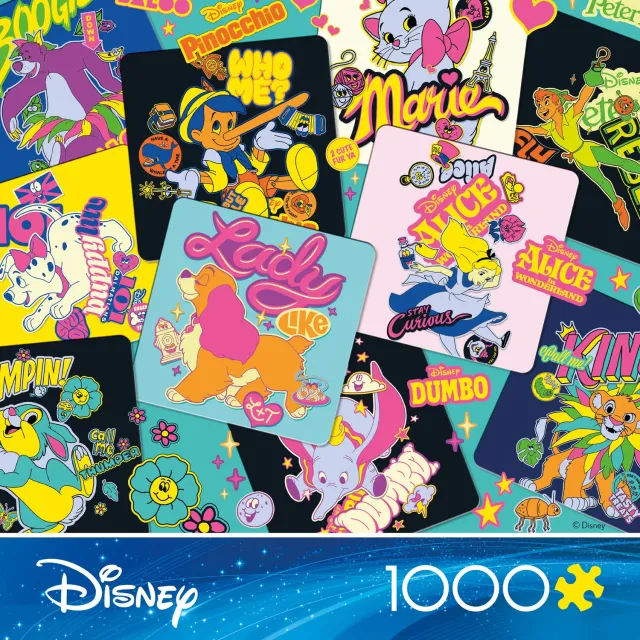 Ceaco Disney Sticker Collage puslespil 1000 brikker retro