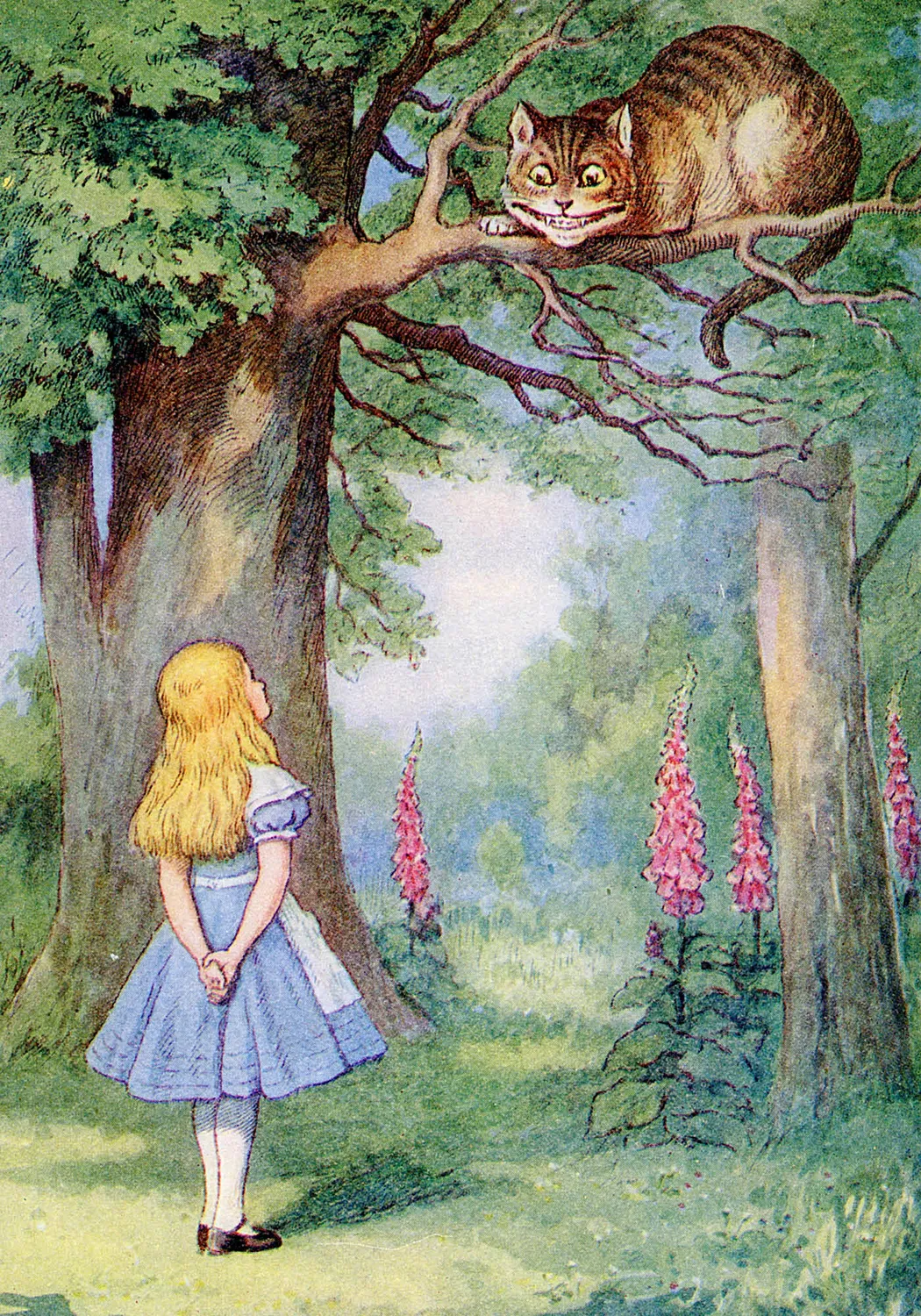 Pomegranate Tenniel Alice Cheshire Cat små kort