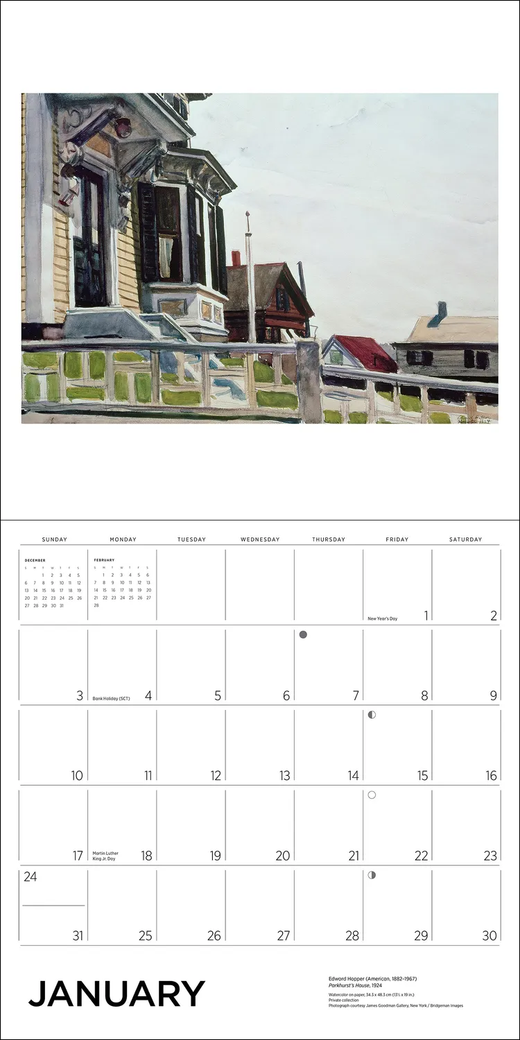 Pomegranate Edward Hopper vægkalender 2027 lys