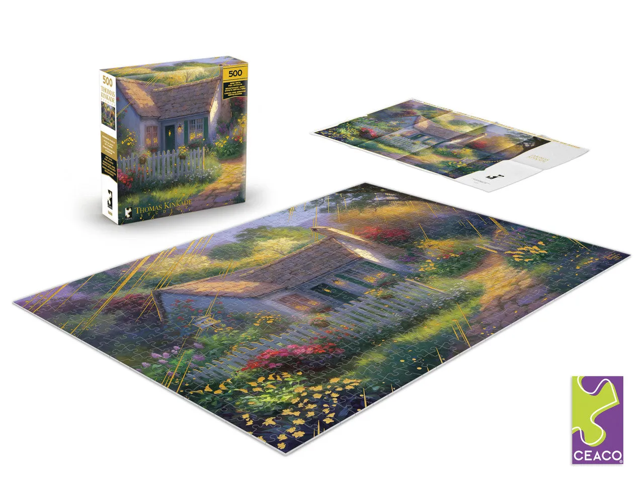 Buffalo Games Thomas Kinkade Gold Calla Lilly Cottage puslespil 500 brikker