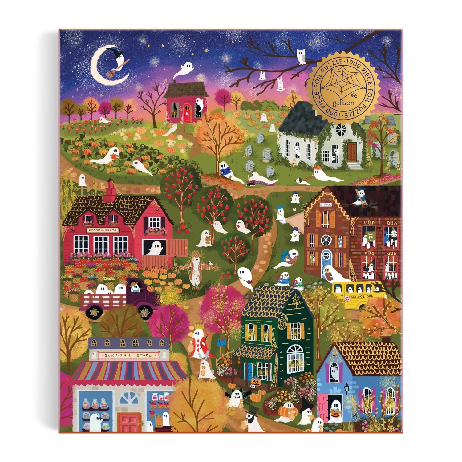 Good Puzzle Co. Spooky Village puslespil 1000 brikker folie
