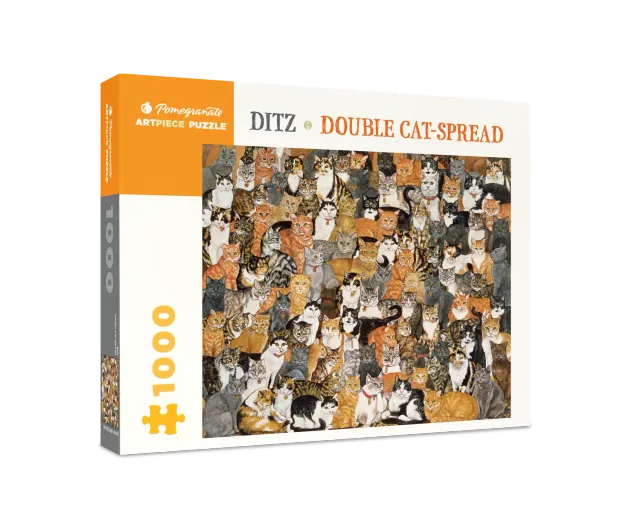 Pomegranate Ditz Double Cat-Spread puslespil 1000 brikker