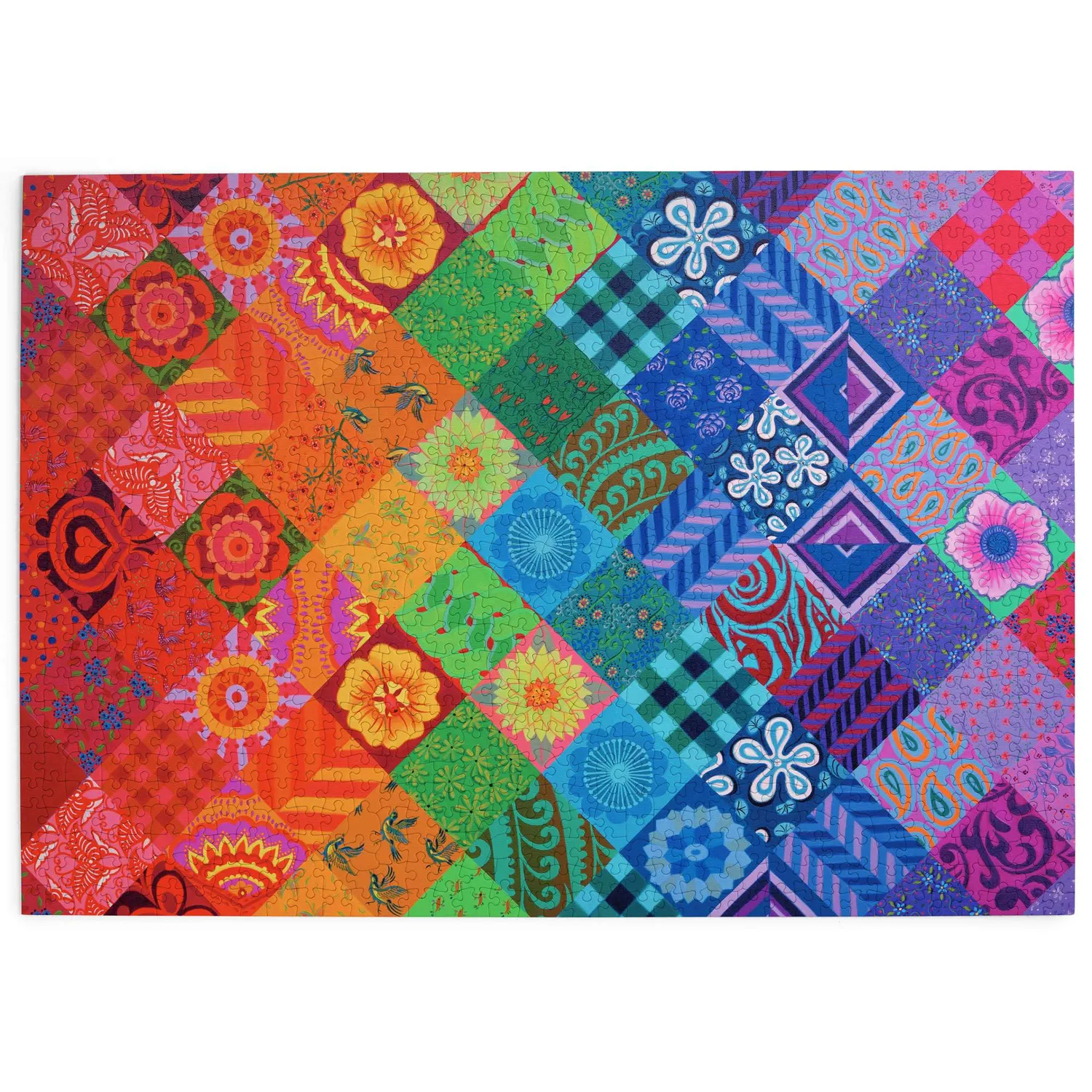 House of Puzzles Patchwork Rainbow puslespil 1000 brikker farver