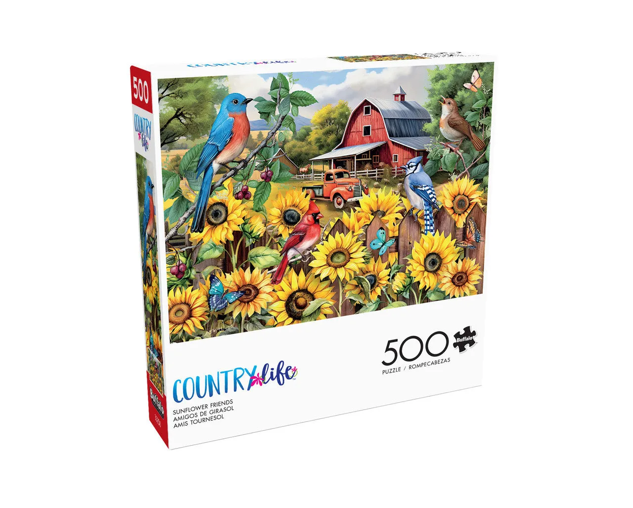 Buffalo Games Country Life Sunflower Friends puslespil 500 brikker solsikke