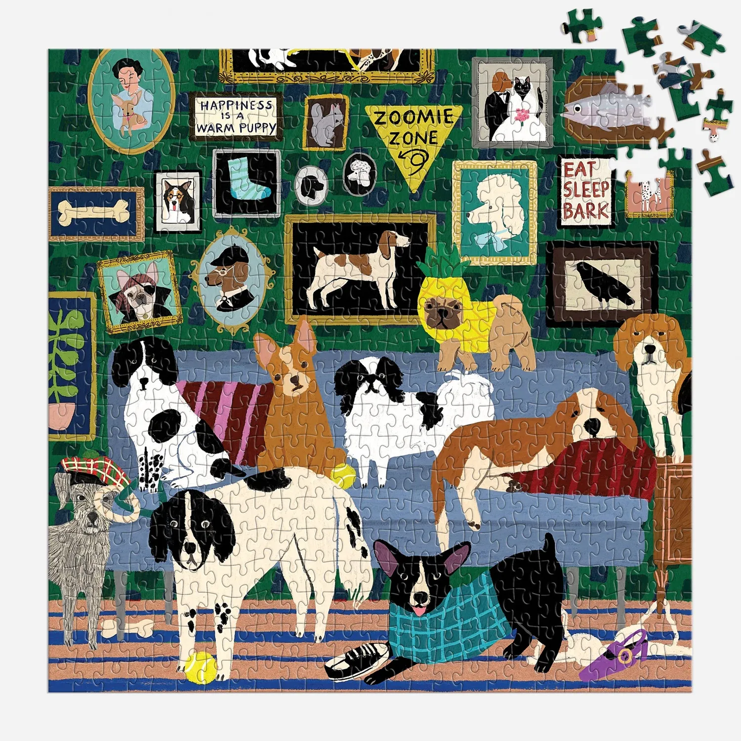 Galison Lounge Dogs puslespil 500 brikker hunde