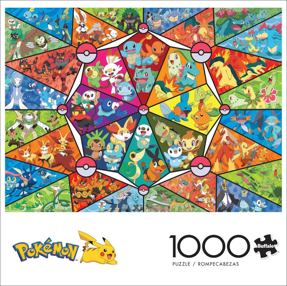Buffalo Games Pokemon Stained Glass Starters puslespil 1000 brikker