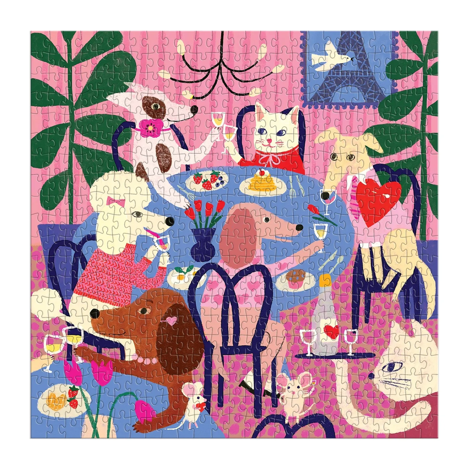 Galison Paws for Love puslespil 500 brikker hunde katte