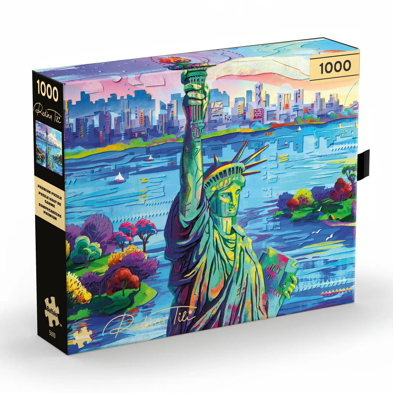 Buffalo Games Gold Celebrate Liberty puslespil 1000 brikker skyline
