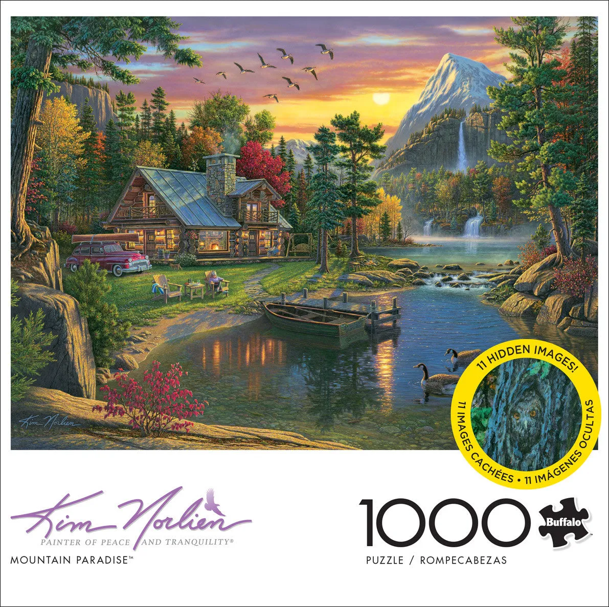 Buffalo Games Mountain Paradise puslespil 1000 brikker hyttemotiv