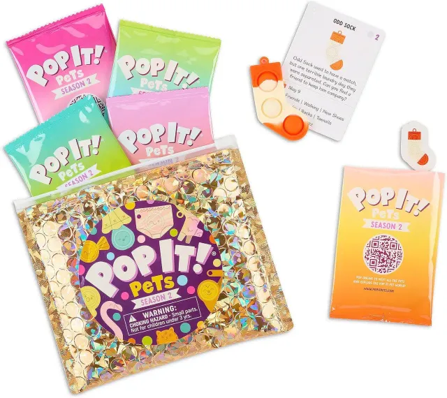 Buffalo Games Pop It Pets serie 2 fidgetlegetøj blindbag 17 dele