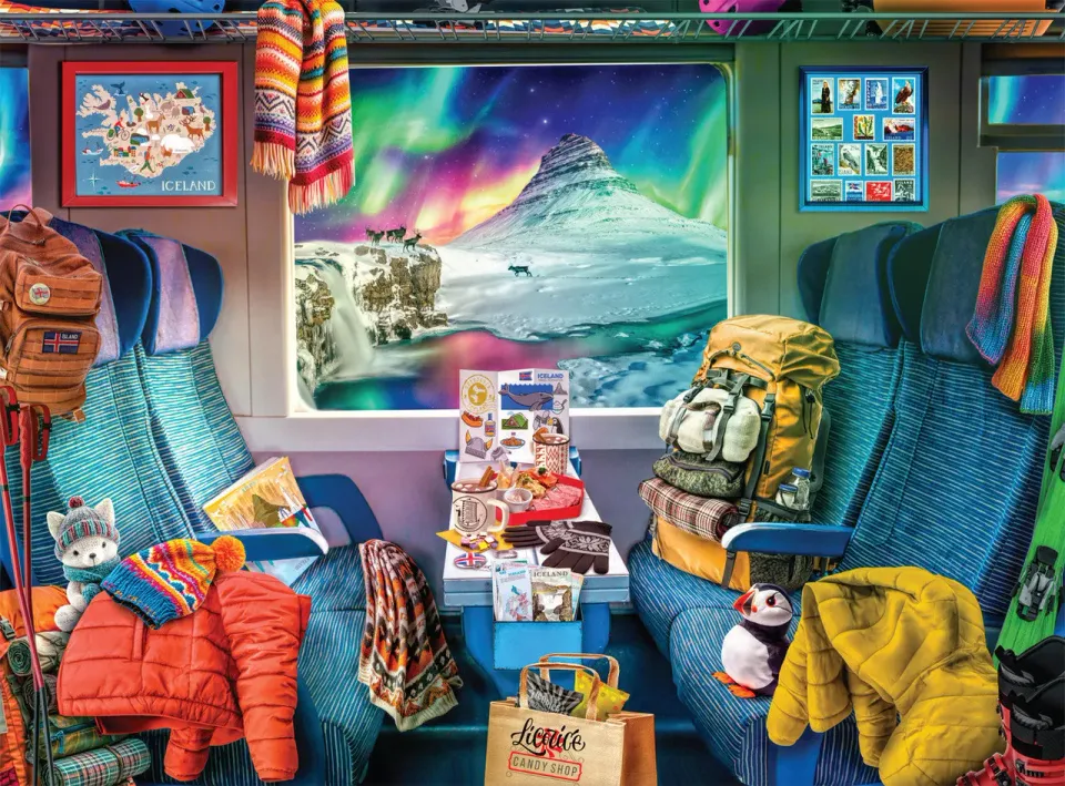 Buffalo Games Iceland Train Journey puslespil 1000 brikker nordlys