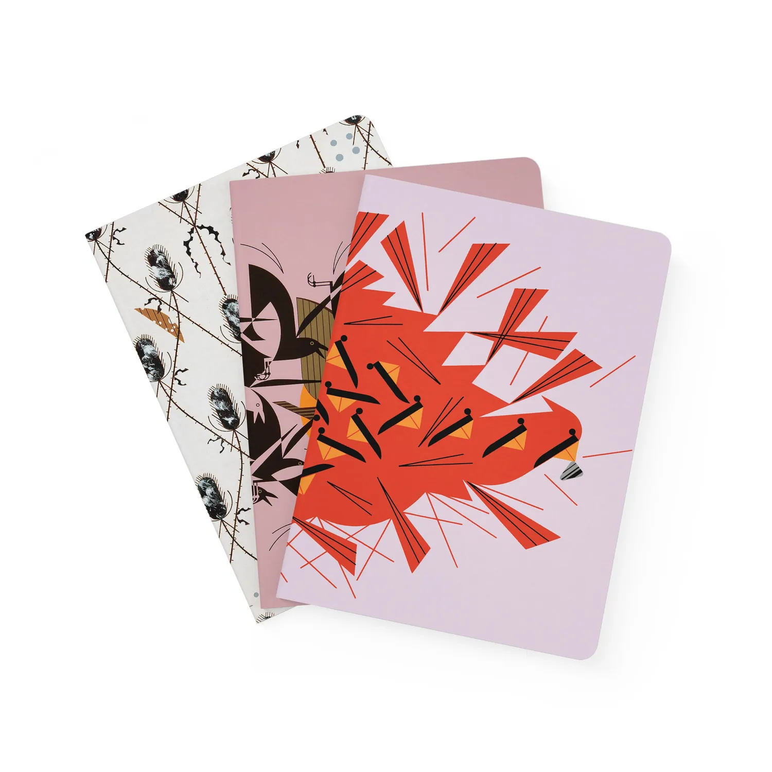 Pomegranate Charley Harper Large notesbogssæt fugle