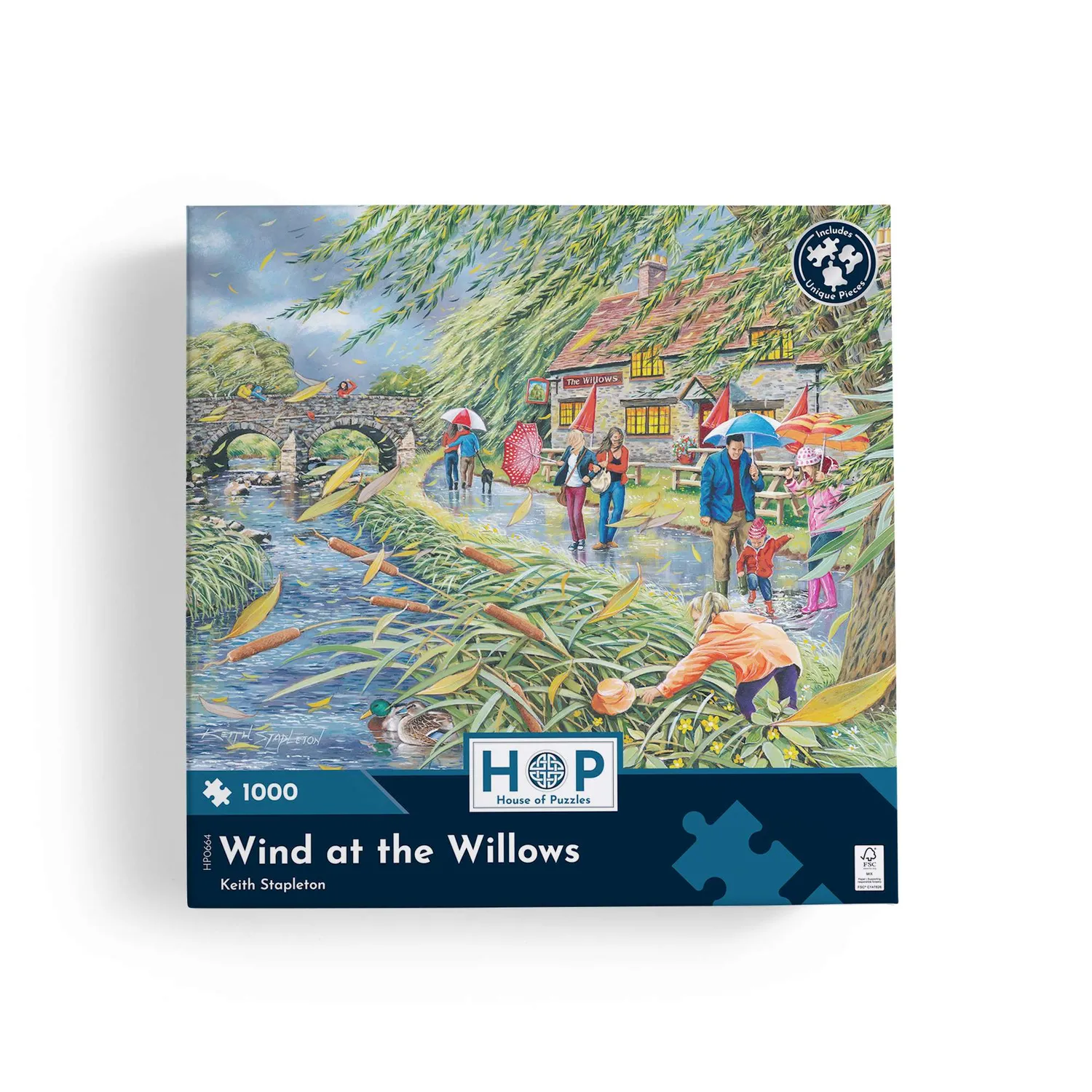 House of Puzzles Wind at the Willows puslespil 1000 brikker natmotiv