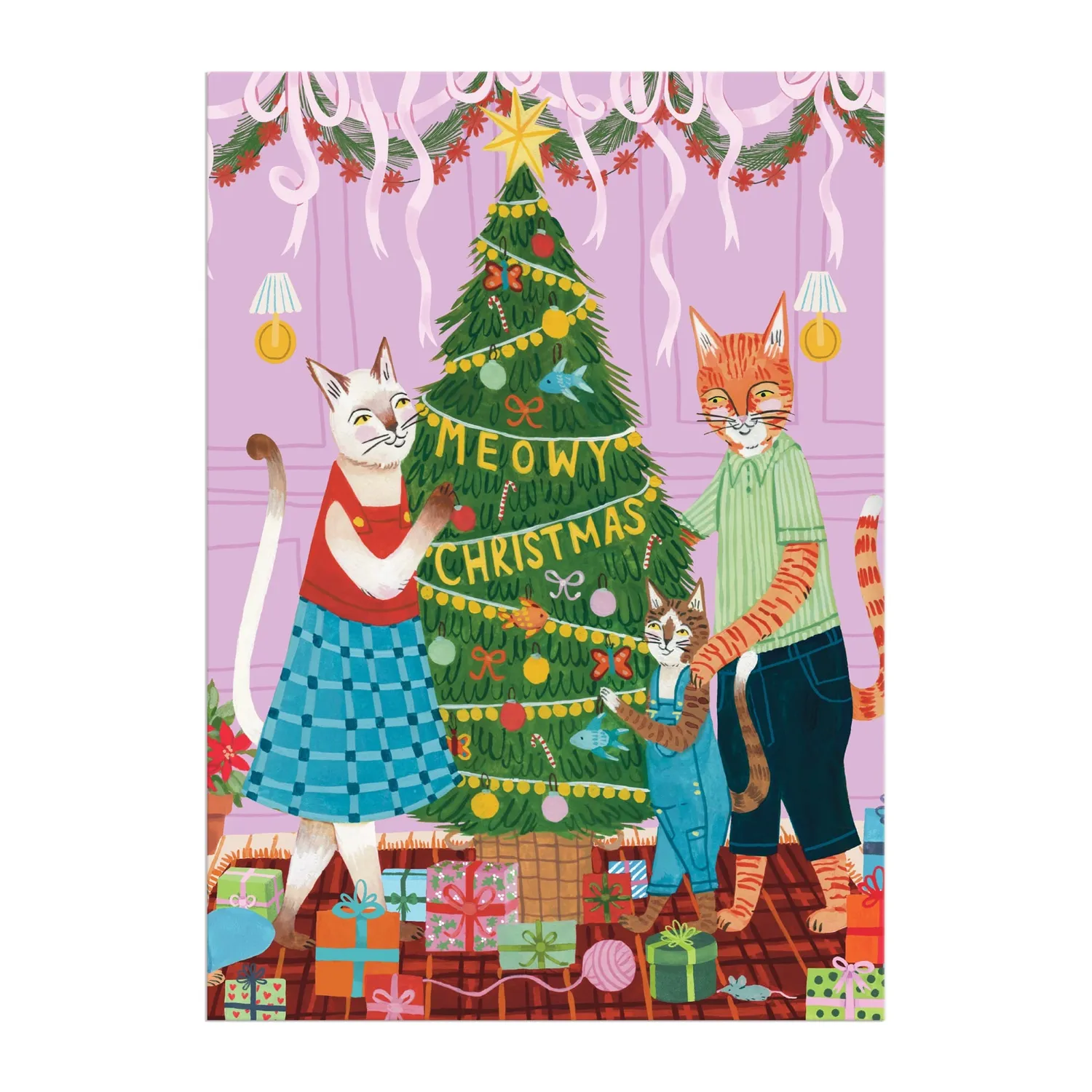 Galison Joanna Clay Meowy Christmas puslespilskort 60 brikker