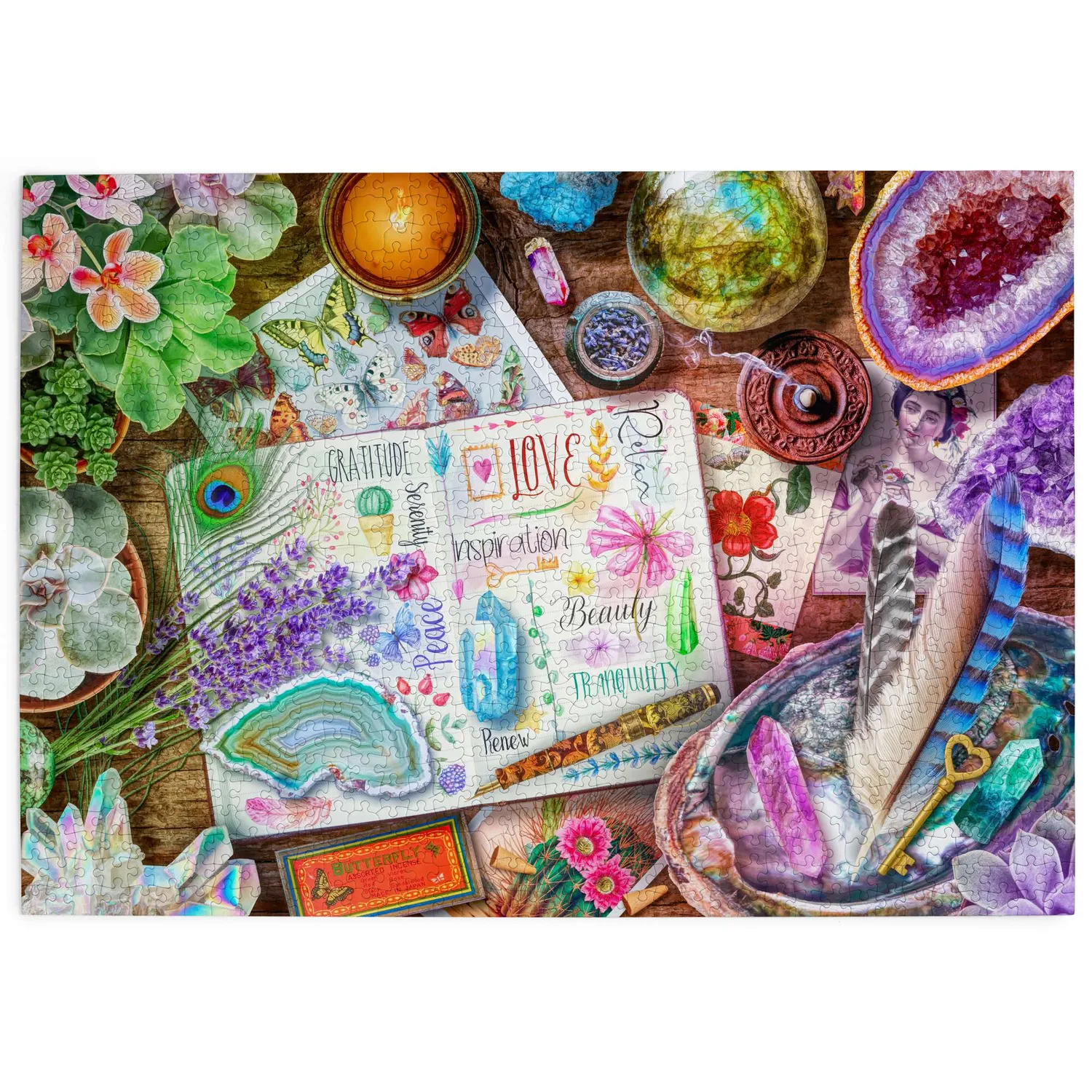 House of Puzzle Happy Vibes puslespil 1000 brikker krystaller