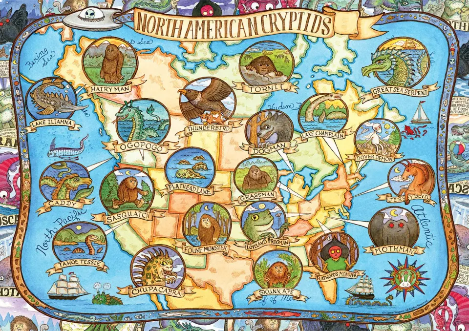 Buffalo Games Cryptids of North America puslespil 300 store brikker