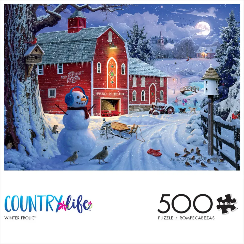 Buffalo Games Country Life Winter Frolic puslespil 500 brikker sne