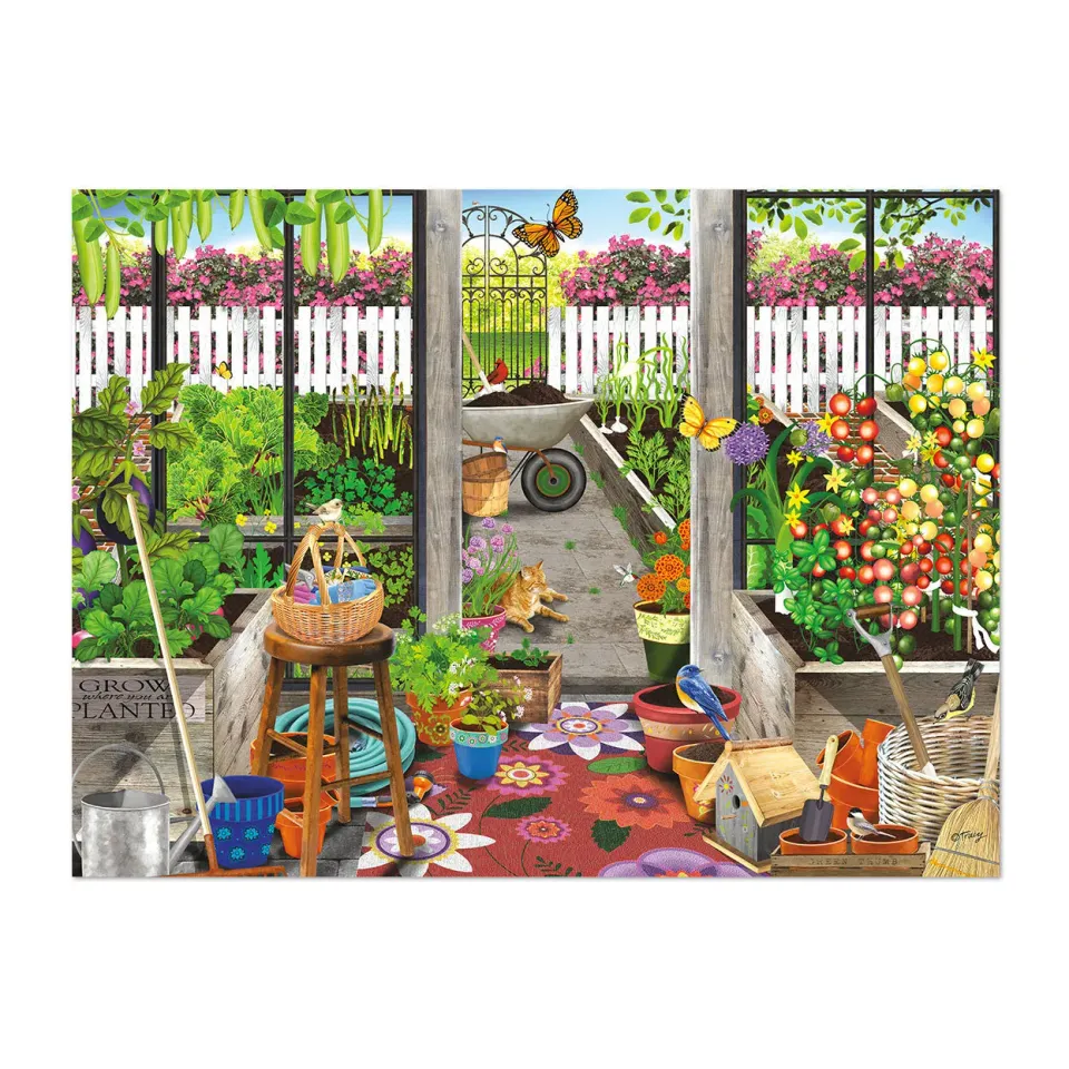 Buffalo Games Sapphire Select Garden Shed puslespil 1000 brikker drivhus