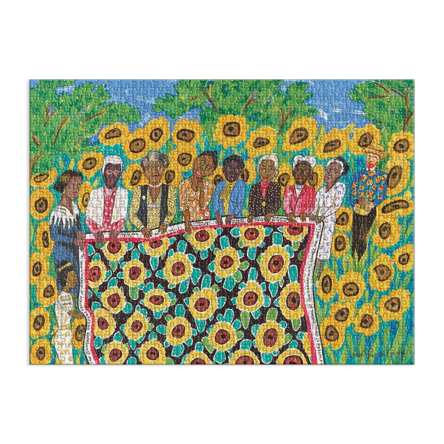 Galison Faith Ringgold Sunflower Quilting Bee puslespil 1000 brikker kunst