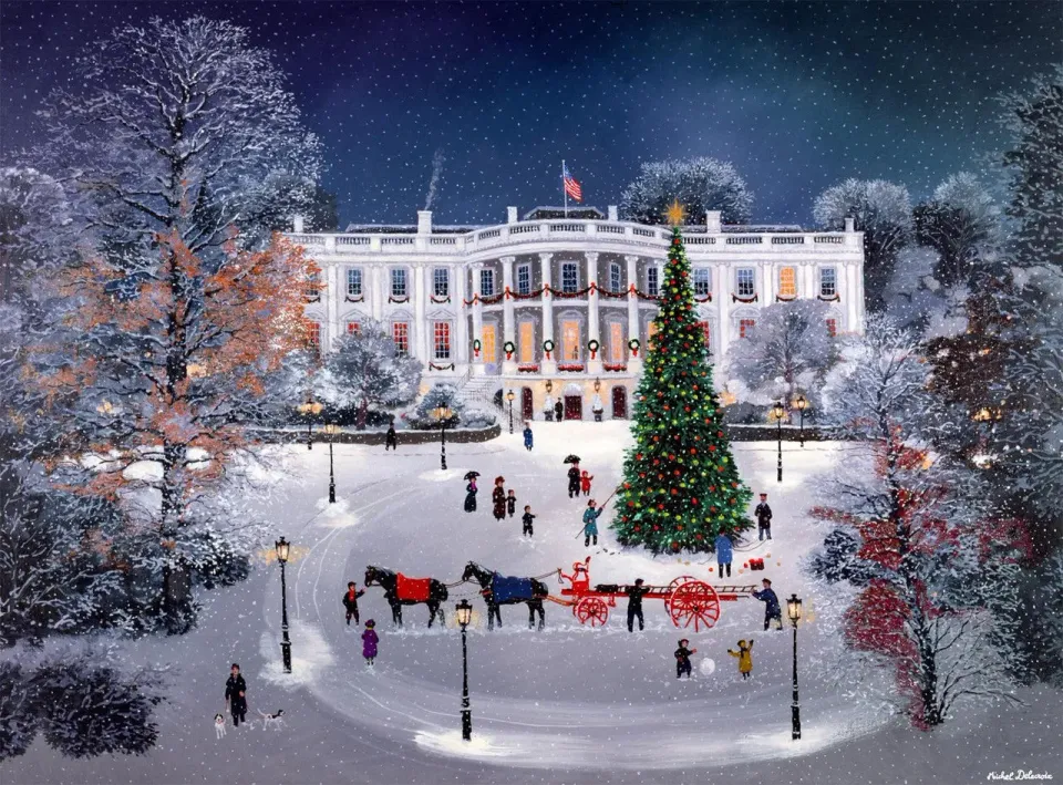 Buffalo Games Michel Delacroix White House Snow 1000 puslespil jul