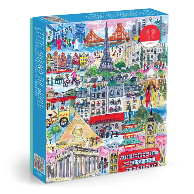 Galison Michael Storrings Cities Around the World puslespil 1000 brikker bymotiv