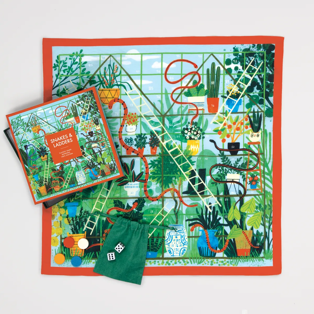 Good Puzzle Co. Snakes Ladders bandana spil stigesPil stof