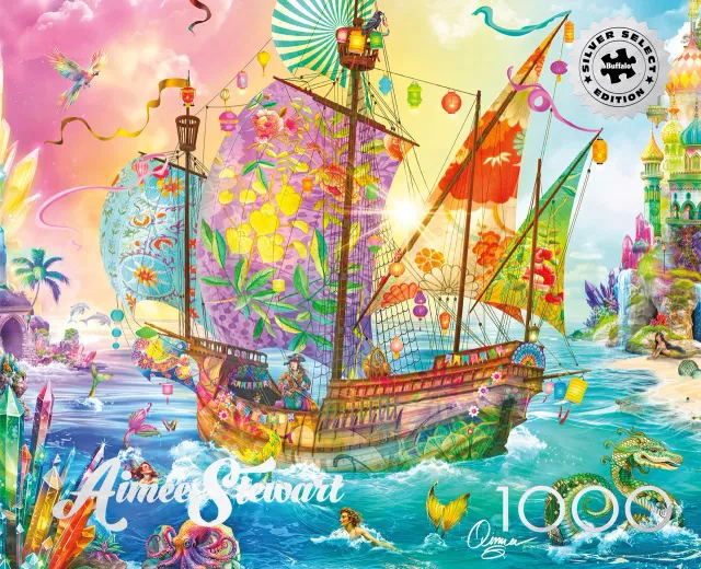 Buffalo Games Crystal Dreamship puslespil 1000 fantasy sølv