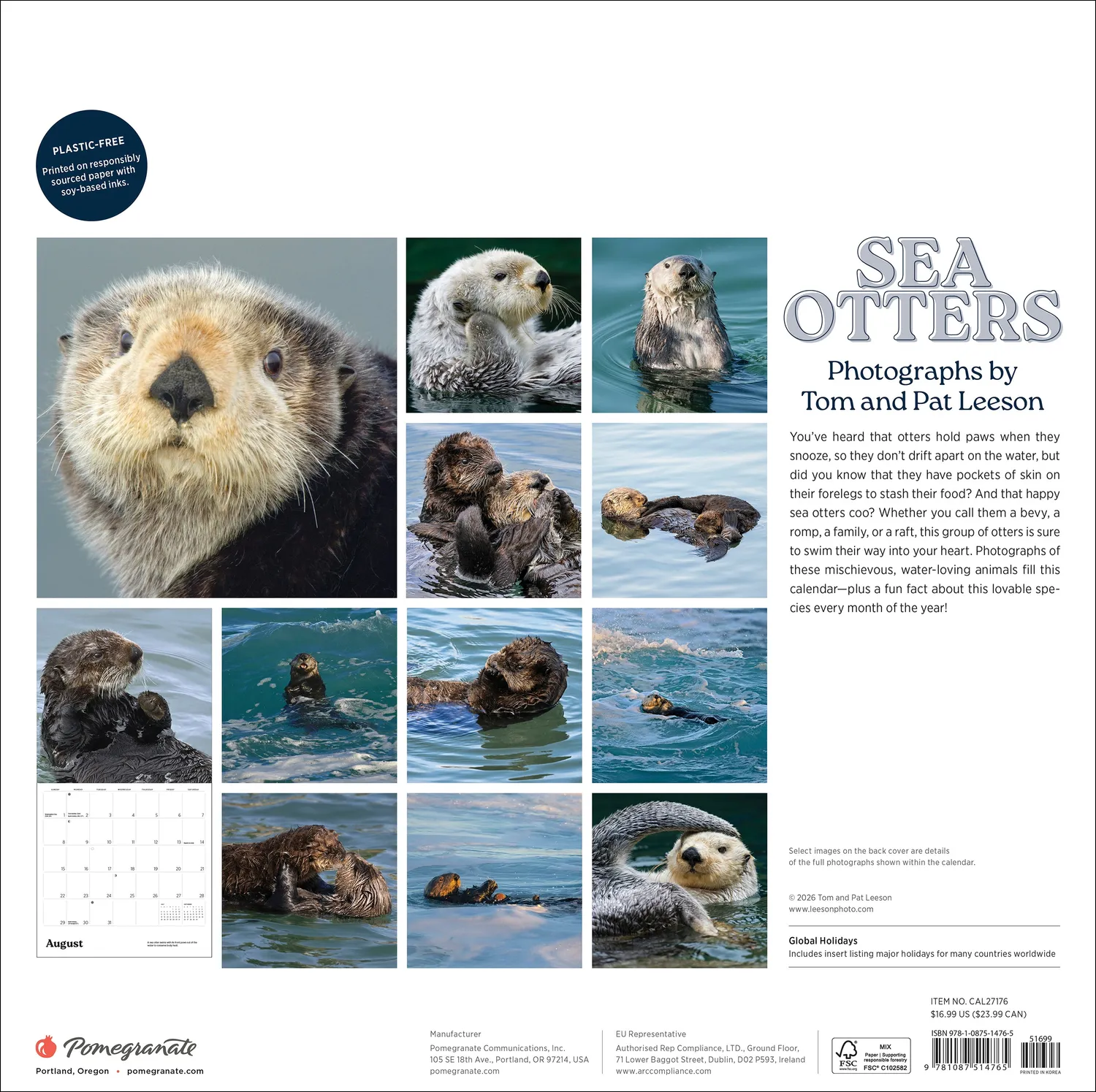 Pomegranate Sea Otters 2027 vægkalender havoddere