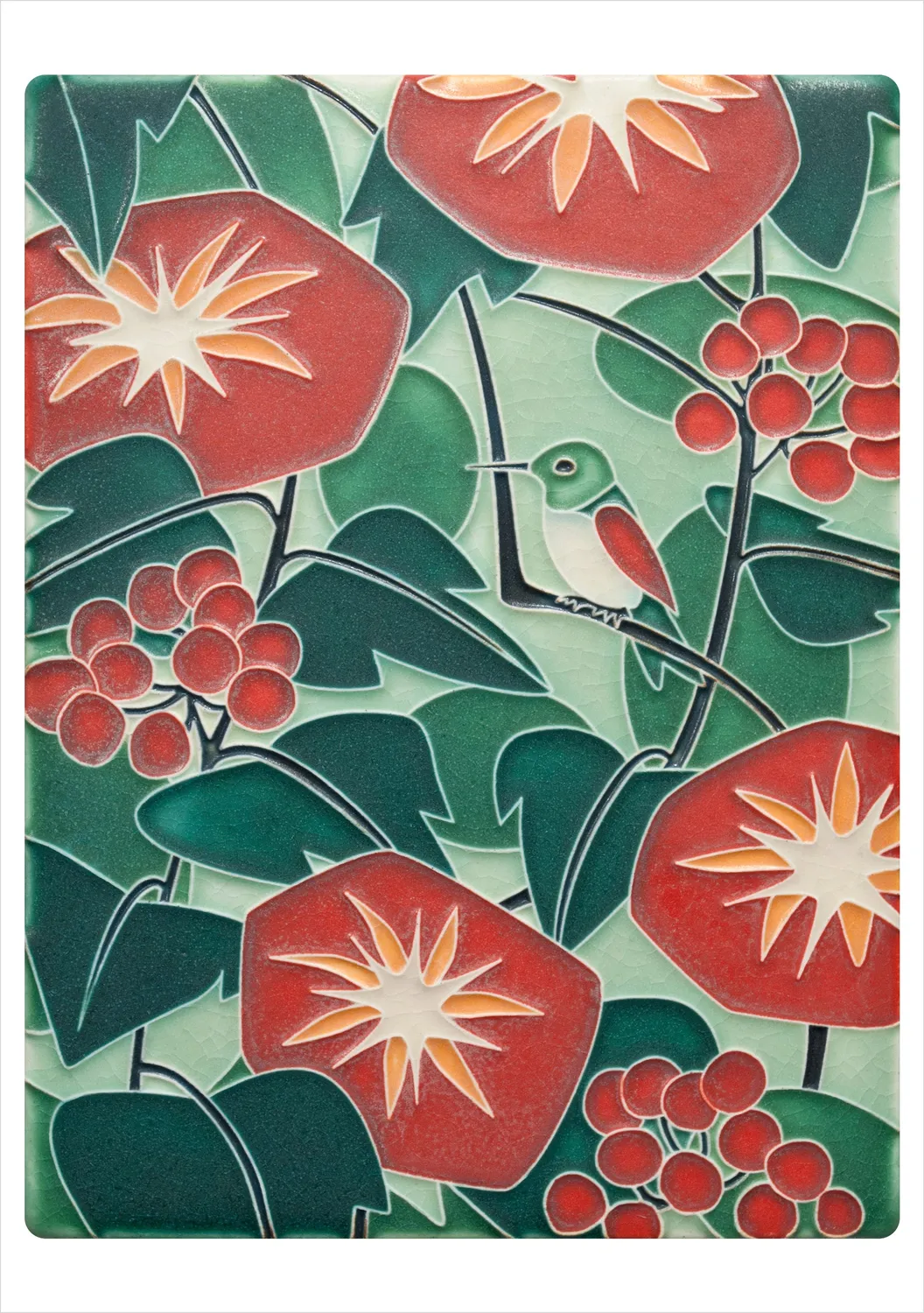 Pomegranate Arts & Crafts Tiles kortæske 20 stk blomster