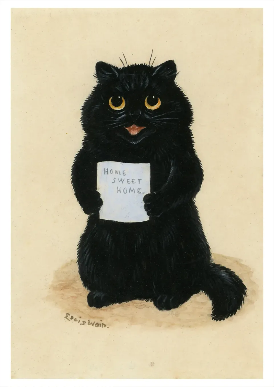 Pomegranate Louis Wain Home Sweet Home postkort katte