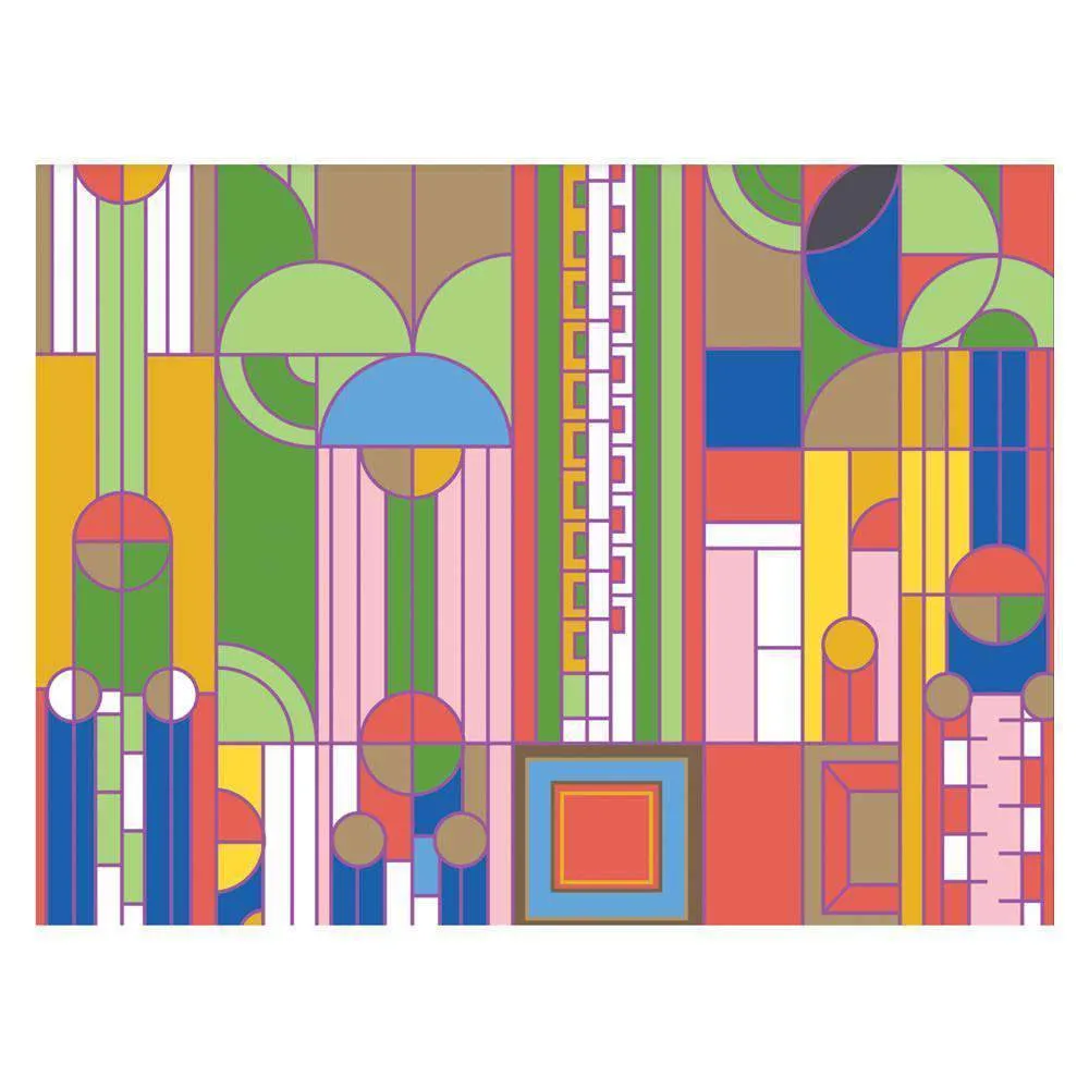 Frank Lloyd Wright kortæske 16 kort geometri guldfolie