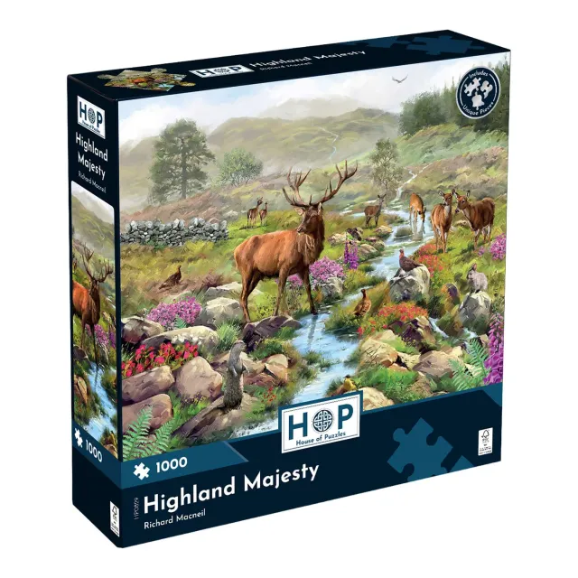 House of Puzzle Highland Majesty 1000 puslespil kronhjort Skotland
