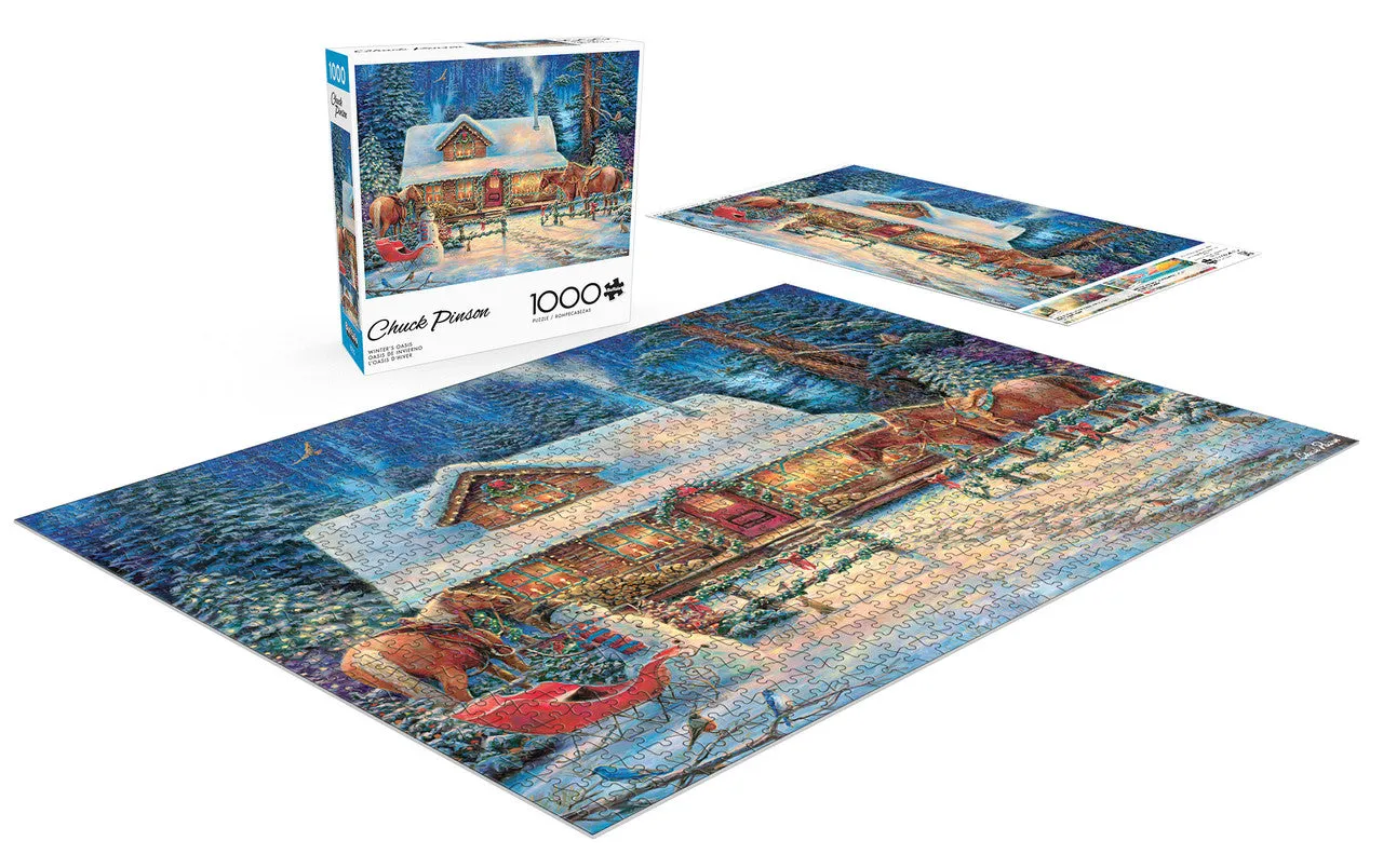 Buffalo Games Escapes Winter's Oasis puslespil 1000 brikker vinter