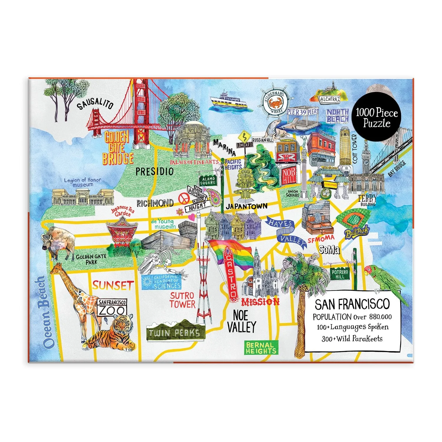 Galison Haworth San Francisco 1000 puslespil kort 1000 brikker