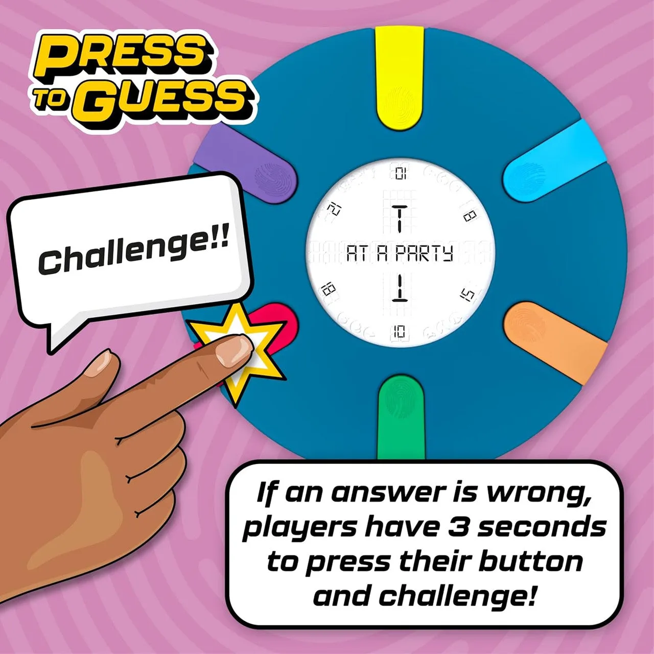 Buffalo Games Press to Guess selskabsspil 6 spillere reaktionsspil