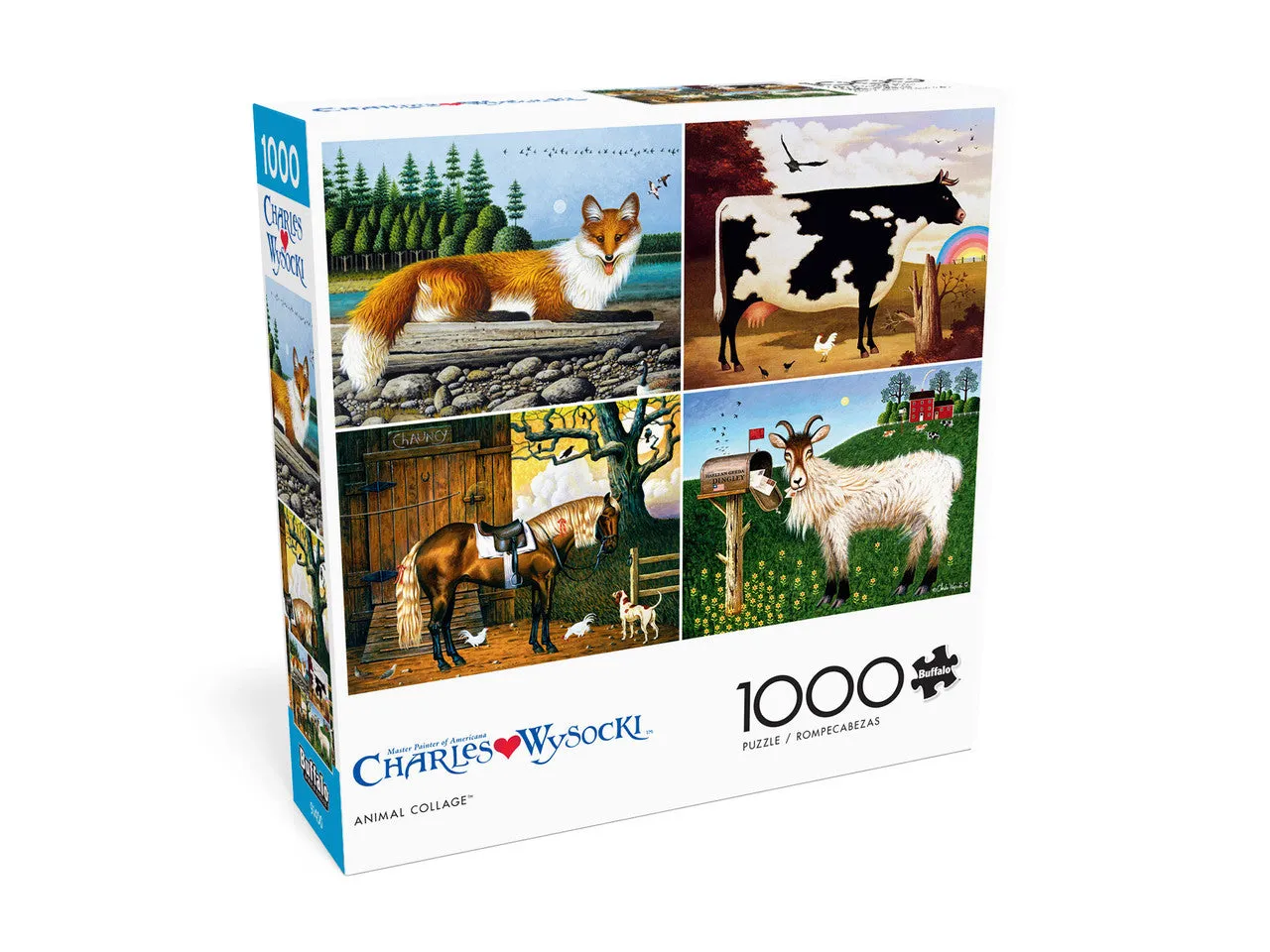 Buffalo Games Charles Wysocki Animal Collage 1000 puslespil