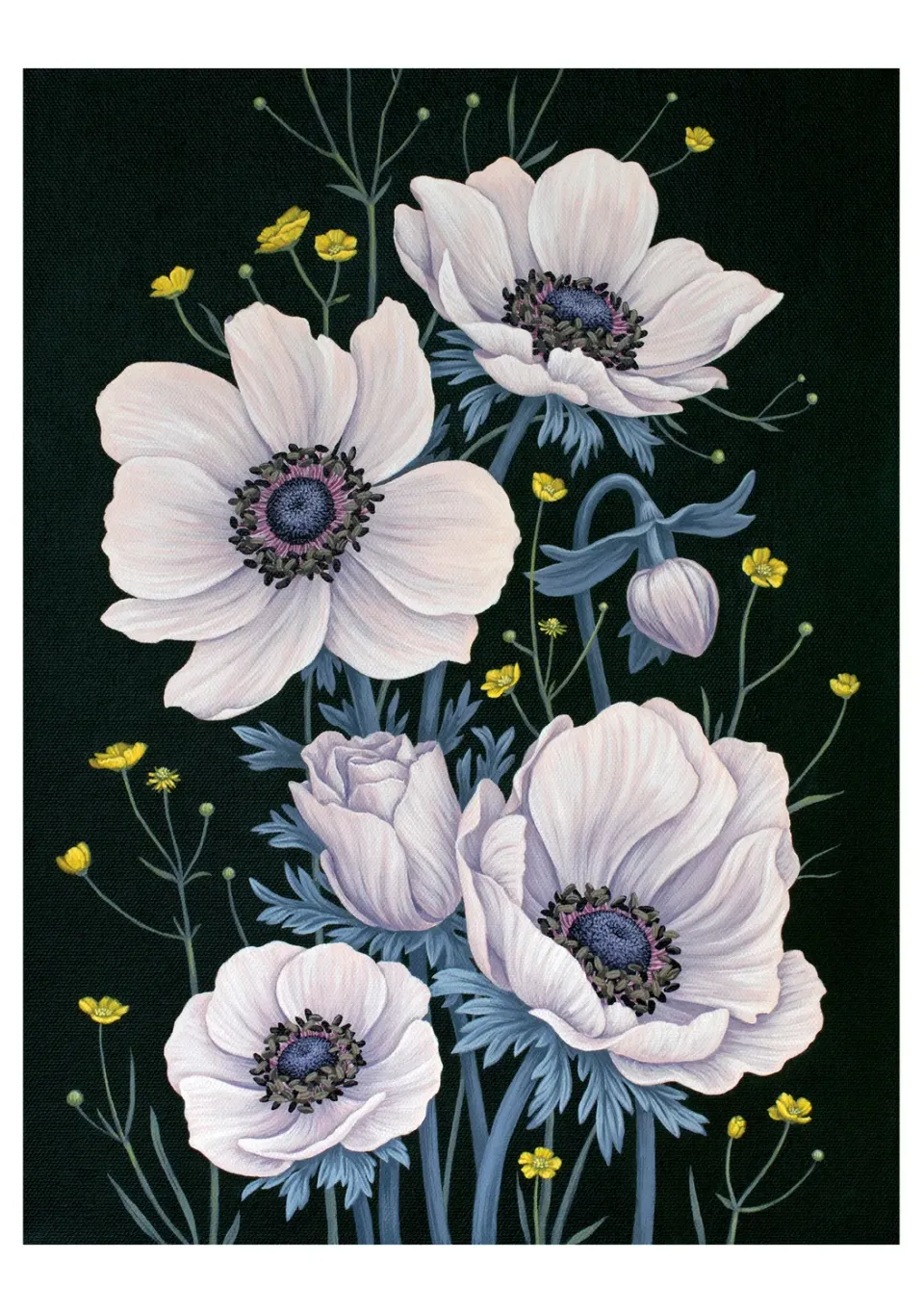 Pomegranate Vasilisa Romanenko Anemones fødselsdagskort enkelt